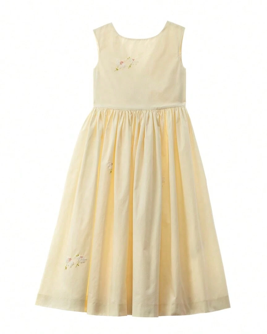 BONPOINT Embroidered Dress - trắng - Xem 1
