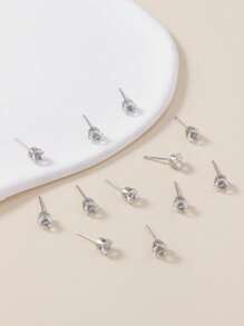 6 paires de boucles d'oreilles minimalistes ornées de strass, ensemble de bijoux à la mode en métal multi-styles, cadeau pour femmes, à porter au quotidien