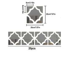 Square Mirror Wall Sticker, Floral Pattern Acrylic Decorative Wall Sticker Backdrop, Acrylic Mirror, Vintage Floral Home Decoration, Thicker Mirror Surface Sticker, Super Large Square Edged Acrylic Mirror Sticker Room Decor Wall Decor Stickers Wall Mirror Mirror For Room Bathroom Decor Living Room Decor