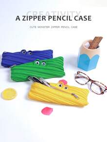 1 件装怪物铅笔盒，适用于学校、大学和办公室铅笔袋、返校、圣诞节礼物