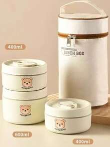 成人礼品午餐盒,带熊图案的可加热午餐盒,保温午餐盒 - 便携式快速加热午餐盒 - 个性化礼品袋,可微波炉加热和洗碗机清洗,适用于婚礼、生日、海滩、节日、书包、返校季节(米色) - 彩色 - 查看 17