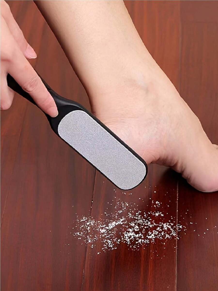 1pc Double-Sided Foot Dead Skin Removal Tool Foot Callus Grinder Exfoliating Tool - Black - View 1