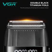 VGR Hair Trimmer Professional 9000 RPM Trimmer Set Adjustable Reciprocating Shaver Electric Trimmer Men Clipper Digital Display Clippers Set Charging Model Barber Hair Clipper V-640 S3