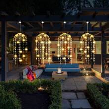 Luces decorativas colgantes de jardín solares, Luces en forma de medusa de 256 LED con alambre de cobre con 8 modos, luces de hadas resistentes al agua IP44, para fiestas de verano, jardines, pérgolas, bodas, pabellones y centros comerciales