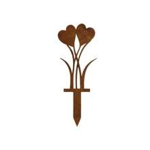 1pc Rustic Heart-Shaped Metal Garden Stake - Weathered Red Finish, Decoration For Planters, Balconies Or Gardens, Perfect Gift For Mother's Day, Easter Or Christmas