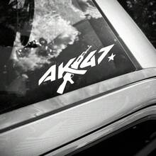 1 件 AK-47 图案乙烯基贴花，创意枪形模切贴纸，适用于汽车卡车摩托车车窗保险杠，是军迷的理想礼物 - A - 查看 6