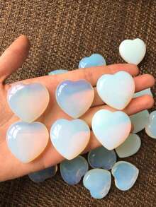 1 件 1.18 英寸玫瑰石英水晶心形大疗愈水晶粉色心形爱心水晶石灵气宝石掌心忧虑石缓解焦虑水晶礼物