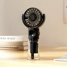 1 件便携式手持喷雾风扇，静音 USB 充电喷雾风扇，800mAh，4 种速度模式，迷你台式风扇，适合家庭、旅行、办公室夏季降温、海滩、旅行