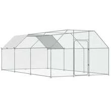 YODOLLA Large Metal Chicken Cage Run For Yard With Cover, Walk-In Chicken Pen For Outdoor, Backyard, And Farm, Hen Cage House For Chickens And Other Poultry - Silver - View 2