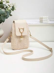 新款时尚欧美风编织斜挎包，度假草编包，旅行包，便捷收纳包，编织单肩托特包，夏季最佳海滩度假必备