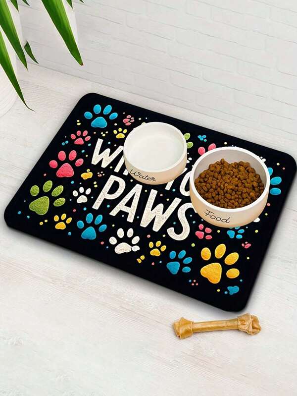 1pc Machine Washable Pet Floor Mat Absorbent, Non-Slip And Easy To Clean Pet Placemat Door Mat Creative And Versatile Household Pet Products Wear-Resistant, Dirty, And Quick-Drying