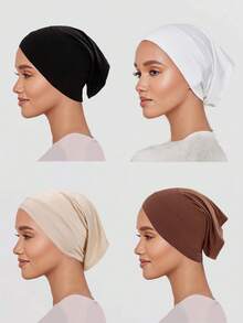 FADZOYLE 纯色内衬头巾帽头带弹性透气管状头巾帽衬垫长袍日常女士面纱