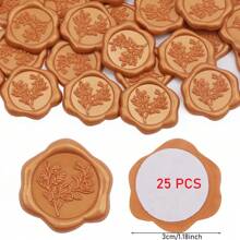 CYFUN DESIGN 20/25 PCS Eucalyptus Pattern Real Wax Sealing Stickers Self-Adhesive Wedding Invitation Envelope Seal Stickers For Decorating Wedding Invitations, Gifts,Back To School,School Supplies