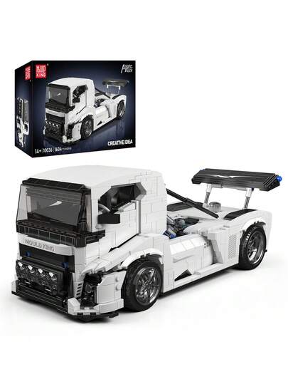 10036 Technik Ritter LKW Bausatz Klemmbausteine Kit, 1604+ Teiles Kreativer Sportwagen LKW Model Bausteine Spielzeug für 14+ Erwachsen (Statische Version)