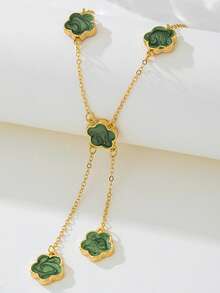 1件优雅女士五叶草项链，疗愈水晶项链，用于精神能量疗愈，适合日常佩戴，是送给女友、妻子或伴侣的理想礼物 - 多色 - 查看 11