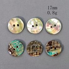 10 pezzi da 17/20/25 mm Bottoni in conchiglia di Abalone vera a 2 fori, accessori per abbigliamento, bricolage, scrapbooking, bellezza, forniture per cucito - Multicolore - Visualizzare 3