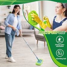 nuevoToulite - 2 almohadillas para orejas de repuesto reutilizables para fregona compatibles con la mayoría de barredoras XL de 17 x 5 pulgadas, suministros de limpieza de suelos de microfibra para cabeza - 2 - Ver 7