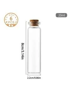 6/10 Stücke tragbare Mini Flaschenaufbewahrung, praktische korkverschlossene Gläser, hochdicht kompakte Glasflaschen