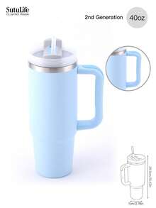 1个40盎司可重复使用真空保温水瓶，带提手、防漏盖和吸管，可长时间保温/保冷。 - 40盎司 - 查看 20