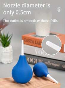 Sex Toys, Blue Teardrop-Shaped Anal Douche Featuring Ergonomic Grip-And-Squeeze Design, 160ml Long Nozzle, Odorless, Material For BDSM And Anal-Rectal Cleansing Care.