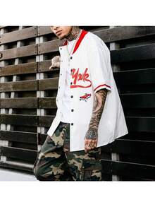Summer New Men's Seaside Beach Shirt Boys Casual Slim Top Fashion Printed Short-Sleeved Shirt Men - White - View 5