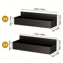 2/4 件磁性冰箱侧架，壁挂式香料和调味品储存收纳盒 - 黑色 - 查看 6