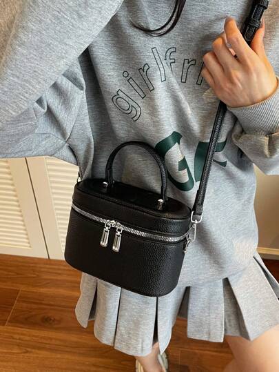 1pc Mini Women Handbag Fashion Solid Color Embroidered Rhombus Crossbody Bag Suitable For Cards And Keys