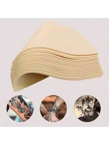 1/5/10/20/30/50片软硅胶垫 - 空白纹身练习皮、厚粉色永久化妆练习皮、双面临时纹身练习皮 - 杏色 - 查看 1