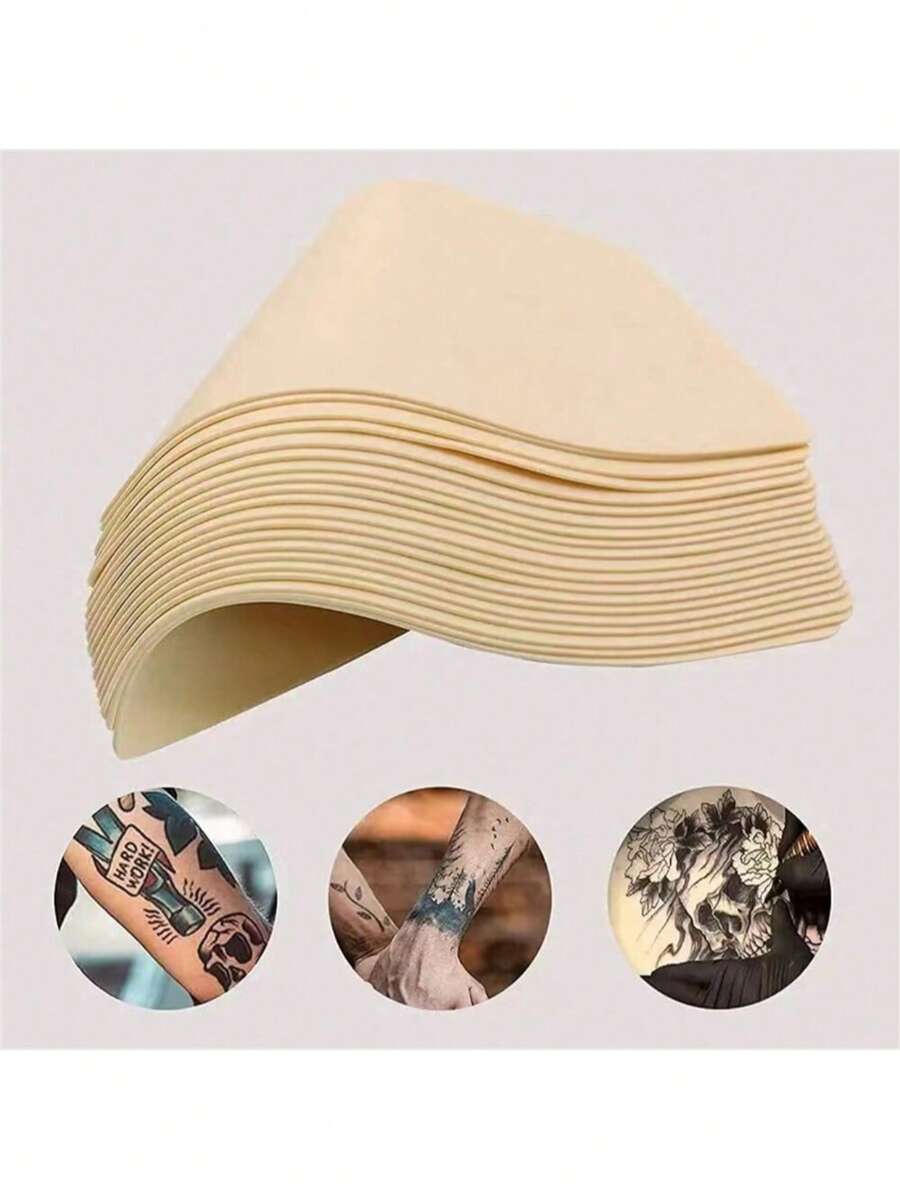 1/5/10/20/30/50片软硅胶垫 - 空白纹身练习皮、厚粉色永久化妆练习皮、双面临时纹身练习皮 - 杏色 - 查看 1