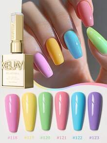 XEIJAYI XEJAYI 6件套糖果色凝胶指甲油套装，UV LED 浸泡式指甲凝胶，半永久性，DIY沙龙级美甲凝胶，适合春夏美甲 - 彩色 - 查看 3