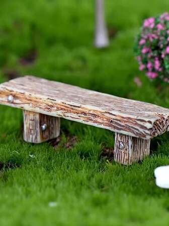 1pc Miniature Resin Bench Stools Mini Chair Model Crafts Fairy Garden Ornaments Kit Accessories Micro Landscape, DIY Decoration Prop Decor Gift