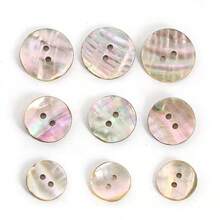10 pezzi da 17/20/25 mm Bottoni in conchiglia di Abalone vera a 2 fori, accessori per abbigliamento, bricolage, scrapbooking, bellezza, forniture per cucito - Multicolore - Visualizzare 10