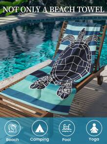 1pc Printed Beach Towel, Dark Sea Turtle Swim Towel, Bath Towel, Fashion Style Beach Towel, Super Absorbent Bath Towel For Bathroom, Swimming, Fitness, Yoga, Soft And Comfortable Microfiber Towel, Lightweight And Portable, Wind And Sun Protection, Sandproof For Summer Travel, Vacation Holiday Bathroom Decor, Available With Or Without Storage Bag, Recommend Regular Sizes And Larger Sizes, (35*75cm Small Size Towel,150cm Or Above Recommended)