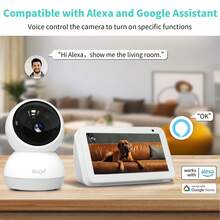 1 台摄像机安全 5G 无线 Wifi 2K 高清无线安全 WIFI 摄像机、AI 智能人体跟踪和运动检测、2.4G/5G 报警推送、视频监控、智能家居安全摄像机 PTZ 摄像机室内外双向音频安全、婴儿/宠物/家庭/办公室监视器 - 白色 - 查看 10