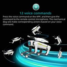 智能机器狗-遥控特效机器狗跳舞多功能智能编程伴侣玩具圣诞礼物新款机器狗无线遥控狗AI语音控制可连接手机