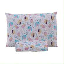 Single Sheet Set With 2 Pieces Printed Cotton Fabric With Elastic All Around And Pillowcase In Matchstick Stitch - 粉色 - 查看 1