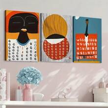 1pc/3pcs Set Modern Bohemian African Art Canvas Posters,Vibrant On Canvas Wall Arts,For Bedroom, Living Room, Hallway,Hotel, Apartment, Studio Wall Decoration,Ideal Summer Gift For Art Lovers And Boho Fashion Enthusiasts,NO Frame/Framed
