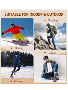 5/10双装美利奴羊毛男士袜子，加厚保暖冬季袜，徒步袜，柔软休闲男士袜子 - 彩色 - 查看 8