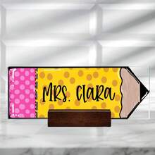 Cartel personalizado para maestros, regalos para maestros, regalo de aprecio a maestros, placa con el nombre del escritorio del maestro, regalo personalizado para maestros, letrero con el nombre del maestro - Multicolor - Ver 8