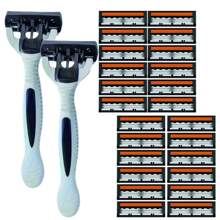 Men's 3-Layer Manual Shaver Set With Anti Slip Handle, Multiple Replacement Blades And Knife Holder Box - Perfect For Trimming Beards And Beards, Men's Grooming Set | Stylish Shaver Design | Durable Shaver Set, Beard Grooming Set