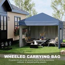 10 X 10 Heavy Duty Pop Up Canopy Tent, Pop-Up Canopy Tent Commercial Instant Canopies, Outdoor ShadeCanopy With 3 Sidewalls - 藍色 - 查看 1