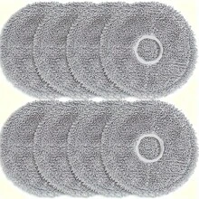 8pcs Microfiber Mop Pads For Dream L10s Ultra/L10 Ultra/L20 Ultra/L10s Pro Ultra Heat & Xiao Mi X10+ Robot Vacuum, Washable Cloth Floor Attachment, Thick Wet Wipes, Reusable Mop Pads