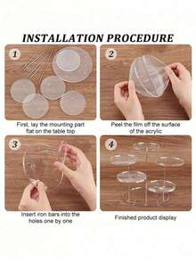 Giá trưng bày bánh cupcake acrylic nhiều tầng, giá trưng bày nhẫn/bánh cupcake, phụ kiện trang trí tiệc, giá trưng bày bánh ngọt và tráng miệng hình tròn nhiều tầng, thích hợp để trưng bày nhẫn, bông tai, tượng nhỏ, phụ kiện cưới màu đen và trong suốt. - Nhiều màu - Xem 5