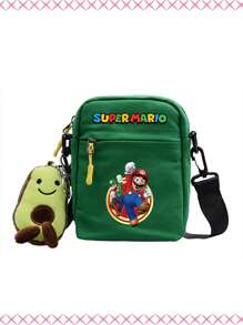 Super Mario Super Mario Super Mario Small Square Bag, Katon Mario Printed Small Square Bag, Multi-Functional And Versatile Crossbody Bag For Campus Students Ladies' Bag, Ladies' Crossshoulder Bag