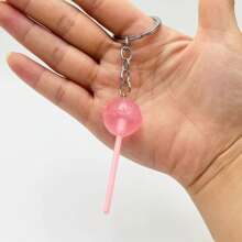 1pc Simulation Lollipop Keychain Keyring Transparent Light Up Resin Accessories Candy Bag Pendant Creative Gift Diy School Bag Pendant School Bag Charm Back To School Gift Graduation Gift Halloween