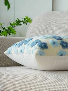 可爱花卉抱枕套，圆形仿羊羔绒枕套，波西米亚风格枕套，柔软舒适的仿羊羔绒枕套，家庭沙发露台门廊装饰靠垫套