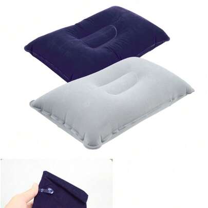 1件/2件户外便携式PVC植绒充气枕，露营睡袋枕头，午睡枕