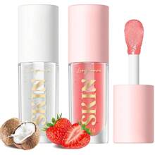 Lip Oil,No-Sticky Gloss Lip Balm Lip Care,Fruit Flavoured Lip Oil Dry Lip's Moisturizing Hydrating And Nourishing (Strawberry+) - (Raspberry) - 查看 9