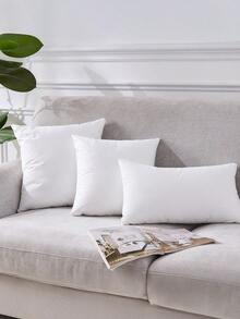 1/2/4pcs Solid Color Pillows Insert, Bedding, Soft Fluffy White Pillows, Christmas Decorations, With Hidden Zipper, High Rebound Polyester Fiber Filling Pillow, Halloween Gift, Halloween Decor, Perfect For Home & Hotel Use, Living Room, For Bed, Sofa, Bedroom Decorative Stuffer Pillow, Dorm Room Essentials College. - trắng - Xem 1