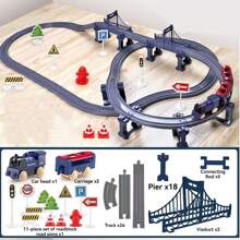 Tren eléctrico de juguete con pista para armar, juguete de tren eléctrico para niños, modelo de tren de alta velocidad simulado, juguetes de coches para niños y niñas, regalos de cumpleaños y Navidad